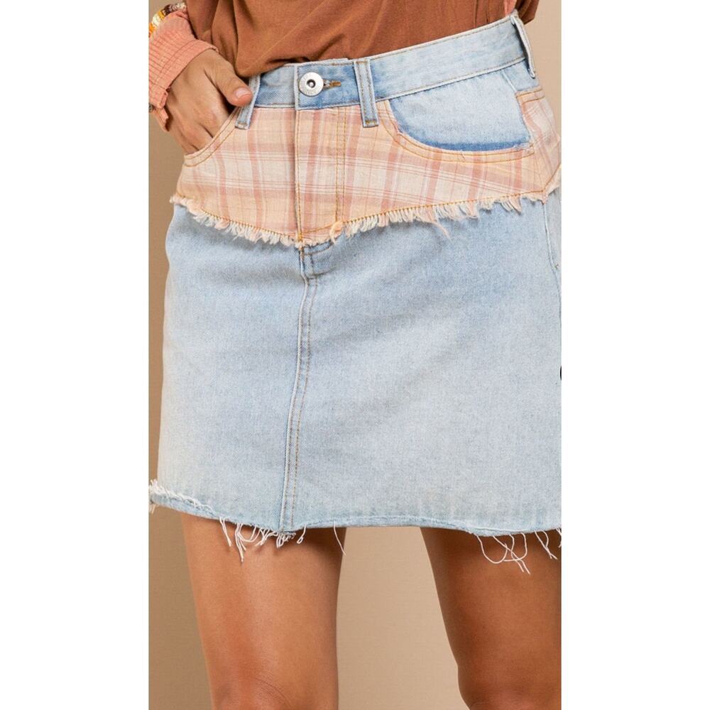 POL Light Denim Skirt